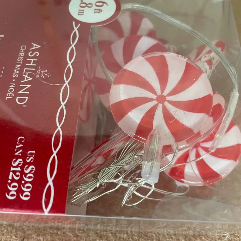 ASHLAND PEPPERMINT CANDY CHRISTMAS KITSCH ICON STRING LIGHTS - RARE